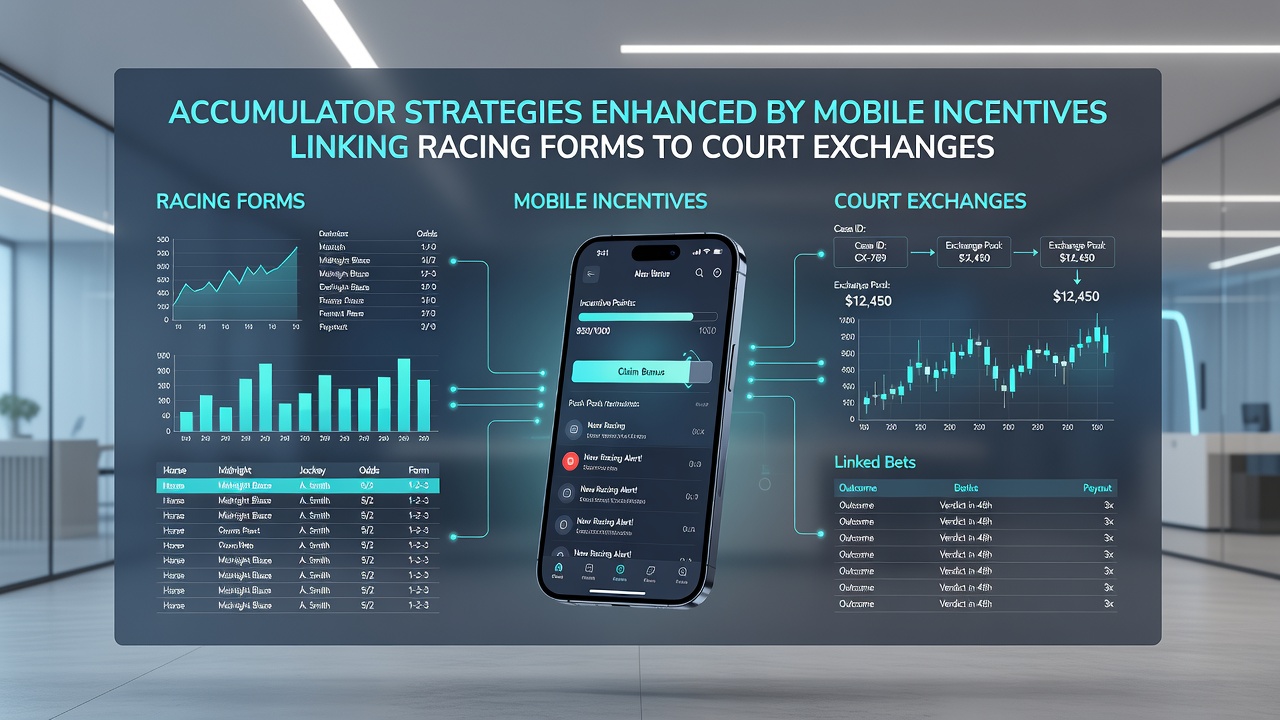 Close-up of mobile app showing linked accumulator legs across horse racing and tennis markets