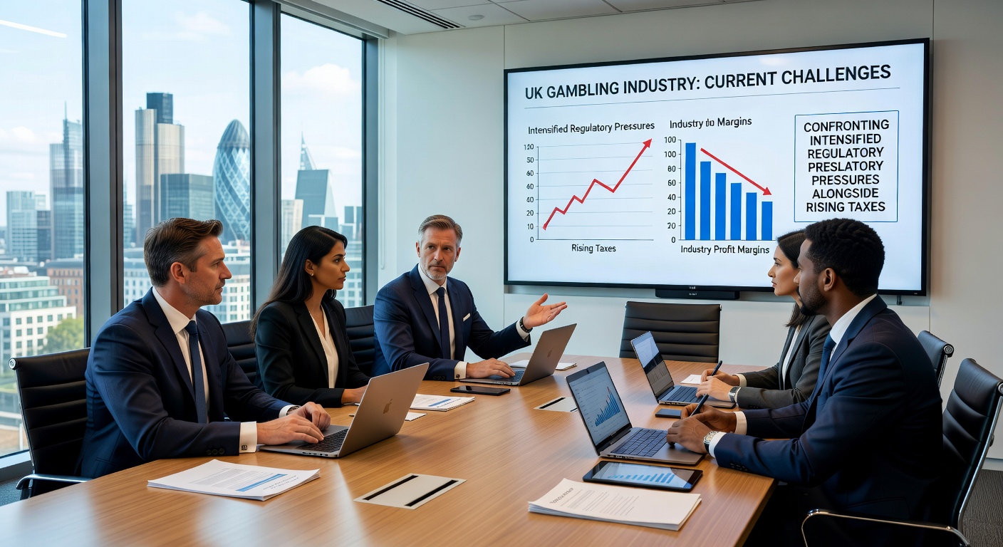 Visual representation of UK regulatory documents and tax policy changes impacting the gambling sector