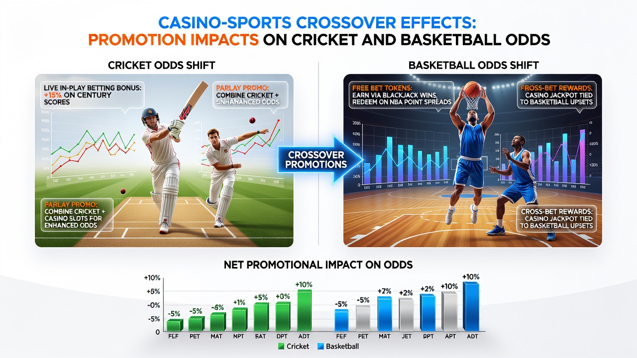Live betting interface showing cricket and basketball odds alongside casino promotion banners