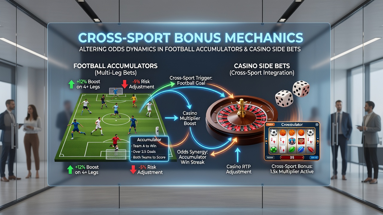 Diagram depicting odds adjustments when casino bonuses transfer into football accumulator bets