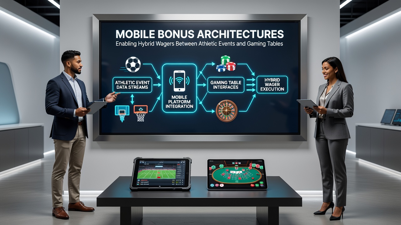 Screenshot of mobile app interface displaying hybrid wager options between sports events and table games