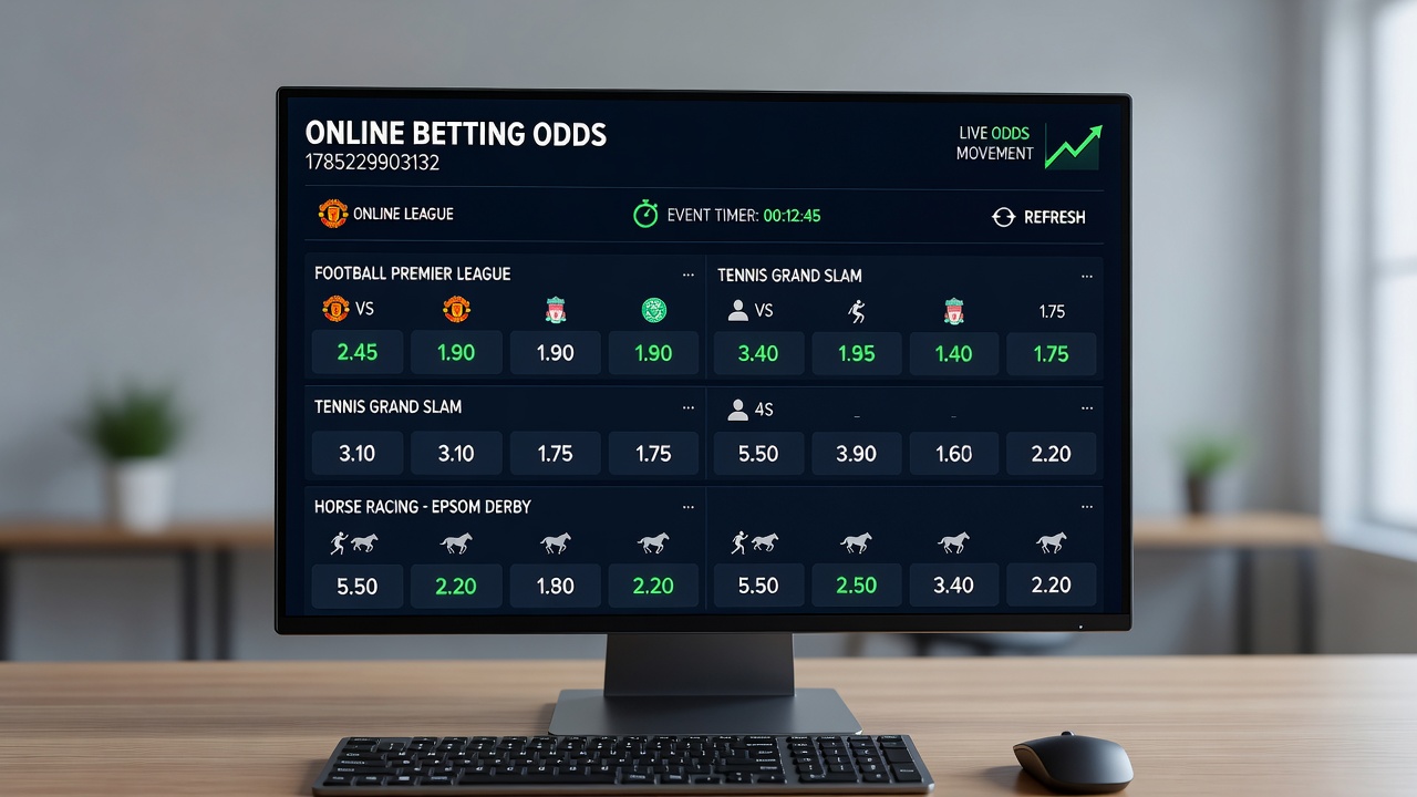 Analytics dashboard showing real-time odds adjustments and market movement indicators